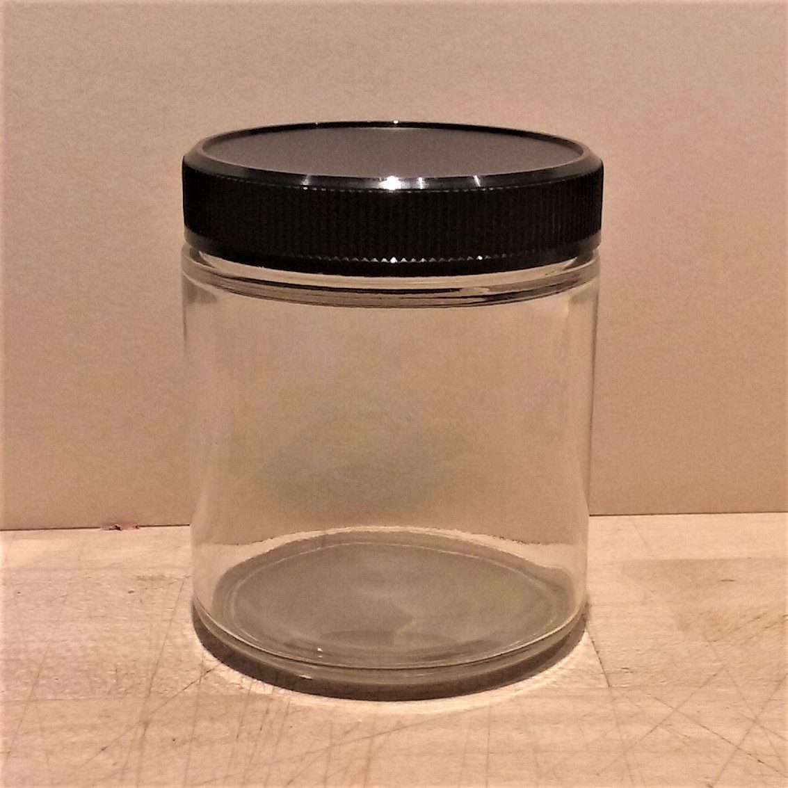 4 oz Glass Salve Jar Clear, w/ Black Lid Living Earth Herbs Organic Bulk Herbs, Essential